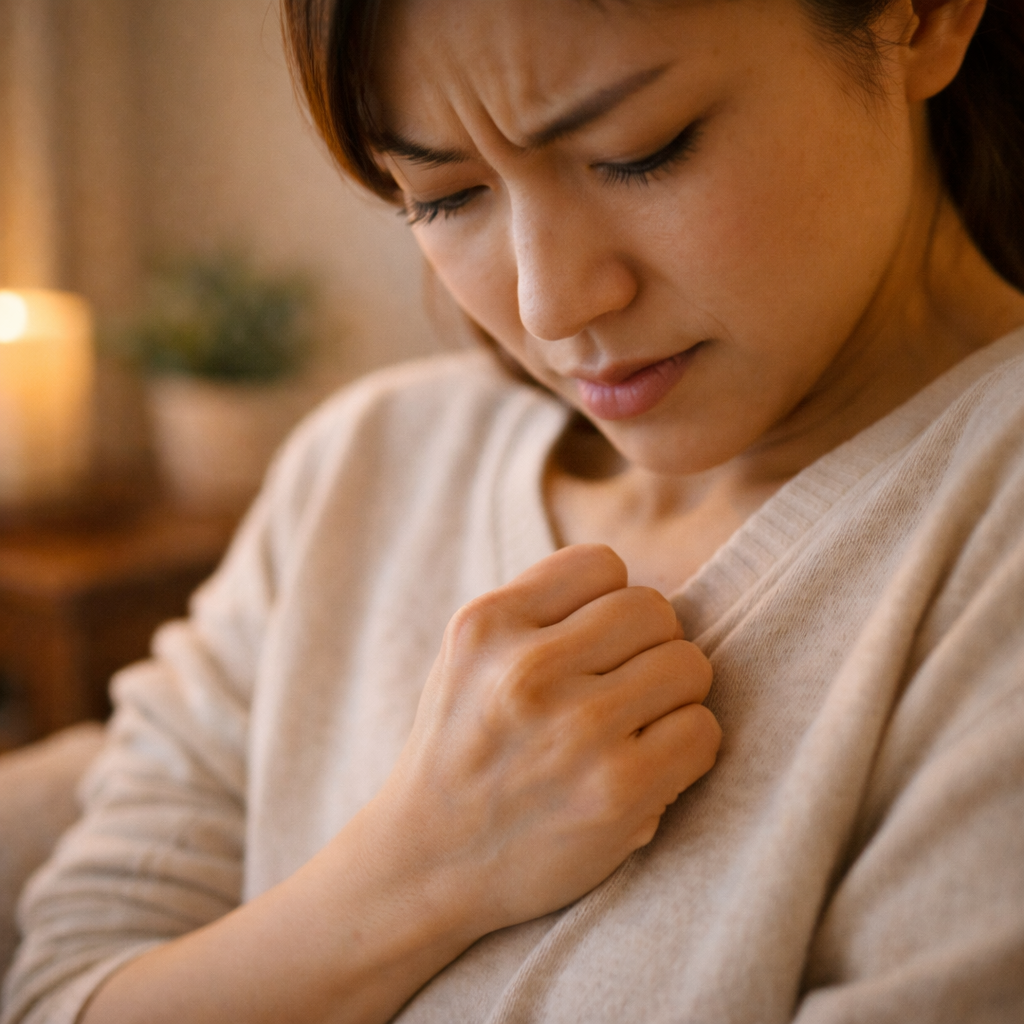 温めた後に眠さや重だるさが出るときのイメージ
